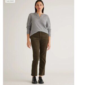 Quince Organic Stretch Corduroy 5 Pocket Pants Seaweed Green Size 6 Straight Leg